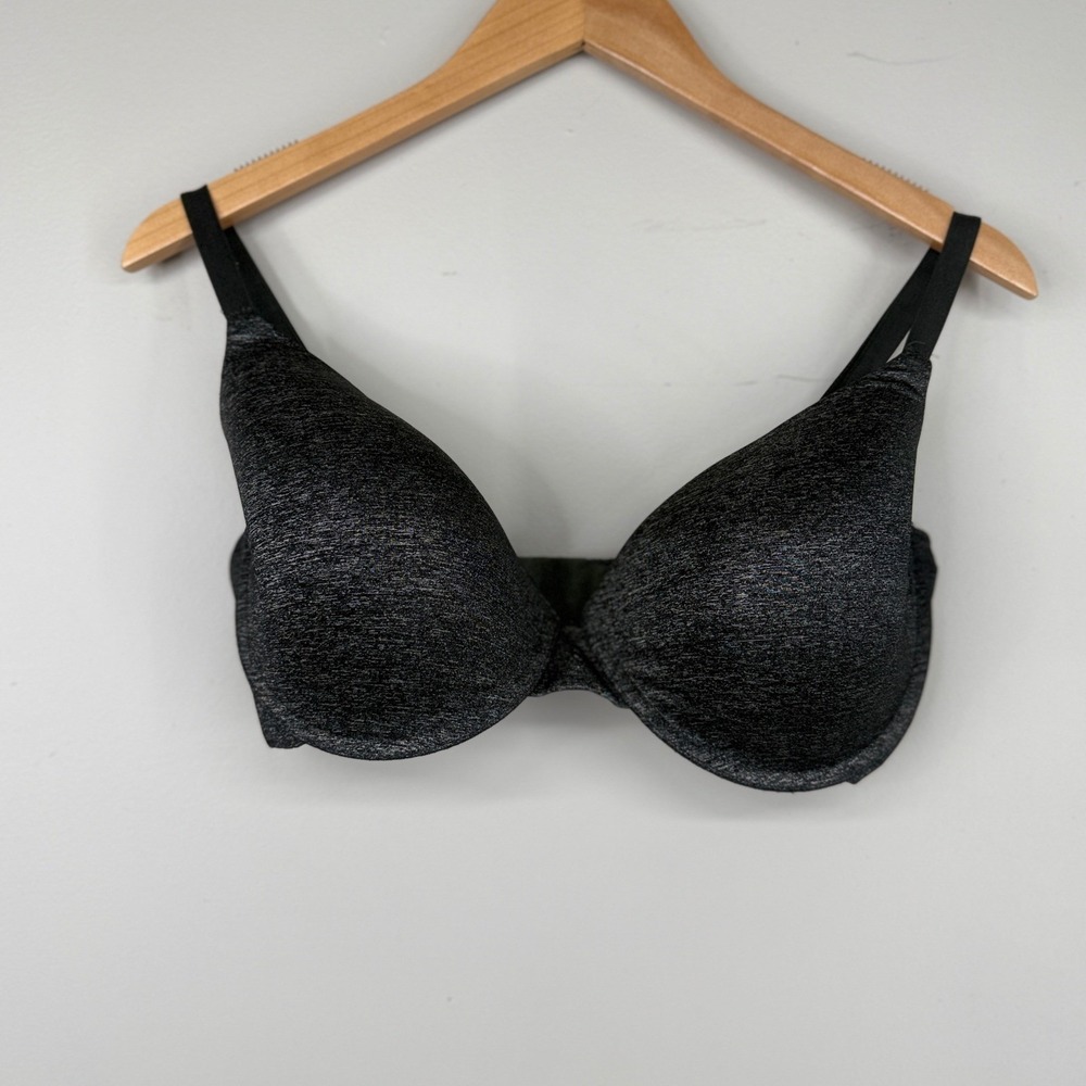 Victoria's Secret Bra Women 38DD Charcoal Uplift Semi Demi Underwire Heathered